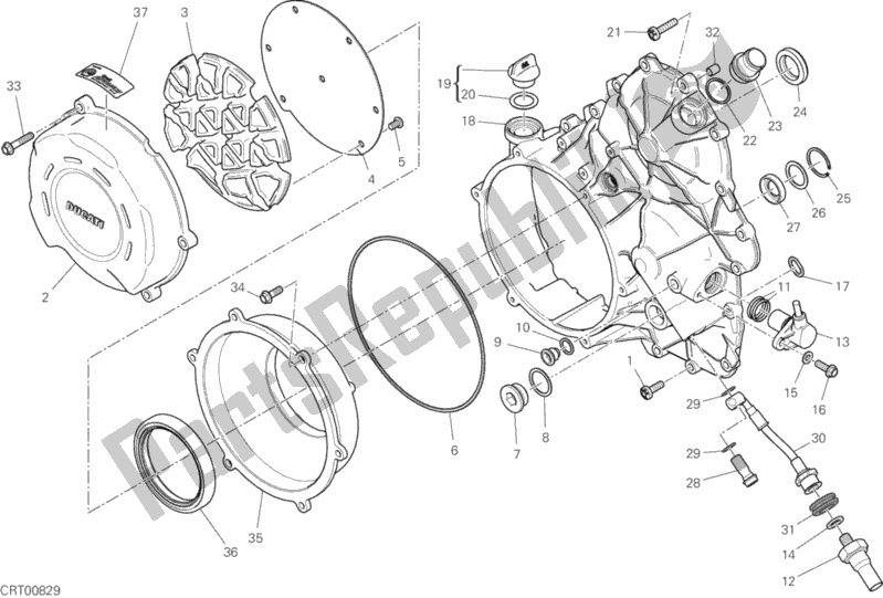 Todas as partes de Tampa Da Embreagem do Ducati Superbike Panigale V4 R USA 1000 2020